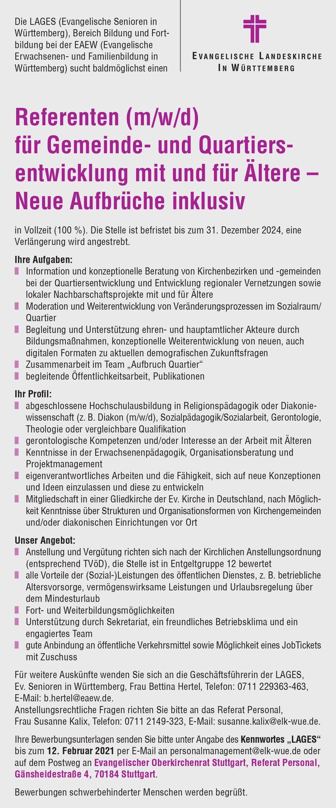Stellenausschreibung